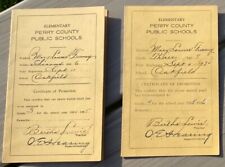 Vintage 1934-43 Grade School & High school Student Report Cards OHIO PERRY CO. picture