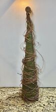 Vintage Topiary Moss Greenery Twig Wrapped Rustic Cone Tree LARGE 28.5” Tall picture