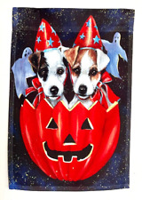 Jack Russell Terrier Garden Flag ~ Halloween Pumpkin ~   picture