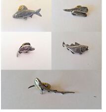 pewter pin badge fish Roach cod reel Shark bass fly Pike Perch carp Marlin etc picture