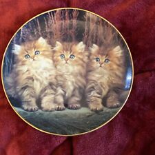 Danbury Mint Three Little Kittens Purrfect Portraits Cat Plate 8” picture