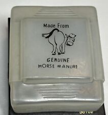 Vintage Comical White Plastic Cigarette Pack Holder Hong Kong Horse Manure picture