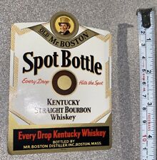 Old Mr. Boston Spot Bottle Kentucky Straight Bourbon Whiskey Label NOS No Gum picture