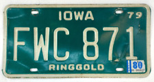 Iowa 1980 License Plate Garage Auto Ringgold Co Man Cave Wall Decor Collector picture