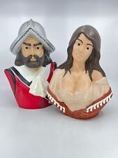 2 Ceramic Hand Painted Holland Mold Bust Beautiful Woman & Pirate 11
