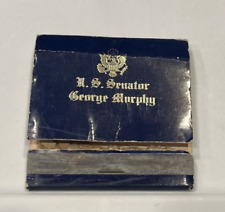 US Senator George Murphy California Congressman 1965 - 1971 Matchbook picture
