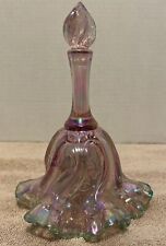 Fenton Paisley Swirl Bluish Lilac Heavy Glass Bell Ruffled Rim With Tag Vintage picture