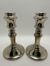 Virginia Metalcrafters  Candlesticks White Bronze Pair Of 5 In picture