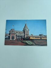 Vintage Postcard--DISNEYLAND--Entrance Santa Fe Railroad Station 1960's Mickey picture