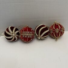Lot Of 4 Vintage Velvet Christmas Ornaments Read picture