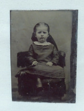 Antique Tintype ~ Ferrotype ~ Photo ~ Victorian Girl ~ 3.5 in. x  2.5 in. picture