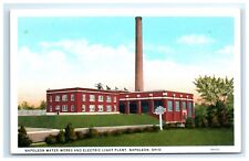 Napoleon Water Works and Electric Light Plant Ohio Postcard Teich White Border picture