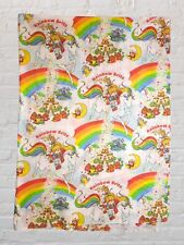 Vtg 1983 Rainbow Brite Twin Flat Sheet Bedding USA Bright Retro Cartoon picture
