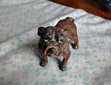 ANTIQUE GERMAN MINIATURE PAINTED METAL BULL DOG Miniature Realistic picture