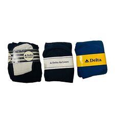 Vtg Delta Airlines Collectible Complimentary Pair of Socks Eye Cover Lot of 3 picture