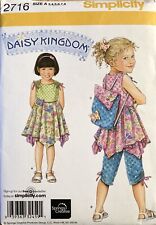 Simplicity 2716 Daisy Kingdom Girl Dress Top Capri Pants Pattern Size 3-8 Uncut picture