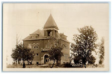 Kensett Iowa IA RPPC Photo Postcard Public School Building 1910 Posted Antique picture