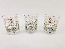 3 Neiman Marcus Partridge Doves Birds Christmas Old Fashioned Glasses Tumblers picture