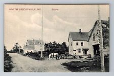 North Brooksville ME-Maine, Street Corner Activity, Antique, Vintage Postcard picture