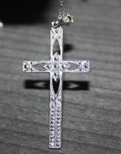 Vintage Sterling silver cross necklace Sterling and Marcasite cross picture