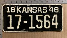 1948 Kansas license plate 17-1564 YOM DMV Bourbon Ford Chevy Dodge 13669 picture