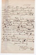 August 1862 Homefront Civil War Letter, Discusses Fear of Draft, Rochester, NY picture