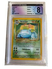 Pokémon TCG Venusaur Base Set 15/102 Holo Unlimited Rare PGS Graded 8 Near Mint picture