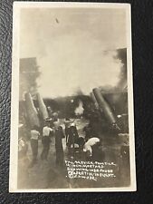 RPPC US NAVY FULL SERVICE PRACTICE 12 INCH MORTAR 1056 PROJECTILE IN FLIGHT WW1 picture