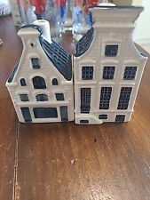 VINTAGE KLM DELFT BLUE MINIATURE COUNTRY COTTAGE HOUSES MADE IN HOLLAND #63,#68  picture