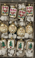 12 - VINTAGE Inge Glas OLD WORLD CHRISTMAS Retail NOS Santa Tree Ornaments Box picture