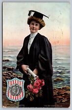 1908 TUCK postcard STATE BELLES MASSACHUSETTS graduate w/diploma picture