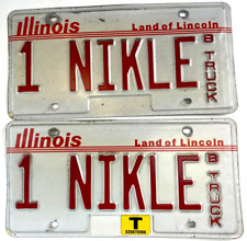 Vintage 1983 Base Illinois Vanity Truck License Plate Set 1 NIKLE Collector picture