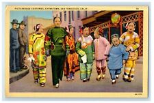 Picturesque Costumes Chinatown San Francisco California CA Vintage Postcard picture