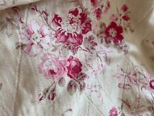 Antique French Faded Roses Floral Fabric Belle Epoque Pinks Sage picture