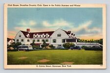 Club House Drumlins Country Club Syracuse New York Linen Postcard Unposted picture