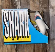 NEW-In-Box Vintage 1990 Bergschrund SHARK Mug And DIVER Stir Stick Ceramic RARE picture