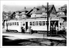 Working Men on Cleveland Railway Kuhlman Streetcar Trolley 1940s Vintage Photo picture
