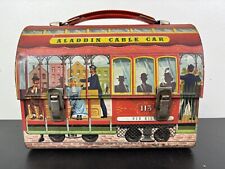 VINTAGE RARE 1962 ALADDIN CABLE CAR DOME TOP LUNCHBOX - NO THERMOS picture