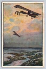 German Postcard WWI Airplane Biplane Reconnaissance Flight Argonne Forest AT16 picture