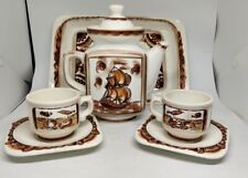 Rare vintage faience coffee set of the USSR, Konakovo faience factory. picture