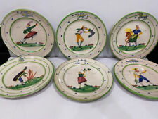 VINTAGE ITALIAN HOROSCOPE HAND PAINTED PLATES - SET OF SIX - ESTATE picture