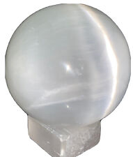 3 inch selenite sphere with selenite stand picture