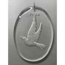 2 Vintage Crystal Clear Acrylic 1984 Bell &Dove Christmas Ornaments Hallmark picture