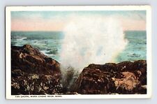 Postcard Massachusetts Marblehead MA Churn Ocean Surf Rocks Waves 1930s Unposted picture