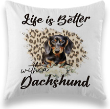 TUNW Dachshund Dog Throw Pillows Cover, Dachshund Gifts for Women, Dachshund Dec picture