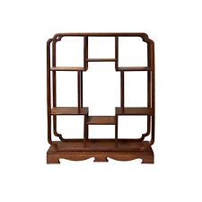 Chinese Light Brown Rectangular Table Top Layers Curio Display Stand ws3729 picture