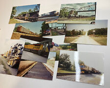 VINTAGE 1999 Train & Railroad Photos Lot (10 Pics) In The Midwest, Various Views picture