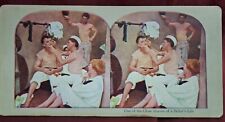 Vintage Stereoview Card ~ One Of The Close Shaves Of A Sailor's Life picture