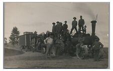 RPPC Threshing Machine Kitchen Steam Tractor Farming Vintage Real Photo Postcard picture