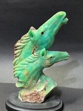 GORGEOUS RARE HORSEHEAD CARVING, AUSTRALIAN GREEN CHRYSOPRASE picture